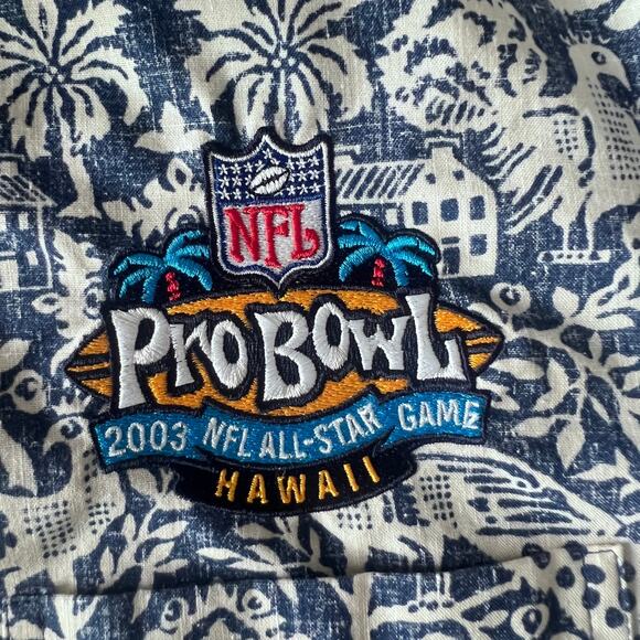 Vintage NFL Pro Bowl 2003 Hawaii Aloha Stadium Shirt 3XL Blue Hawaiian RETRO - Picture 3 of 9